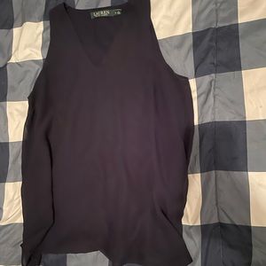 Ralph Lauren small work blouse, dark blue, chiffon